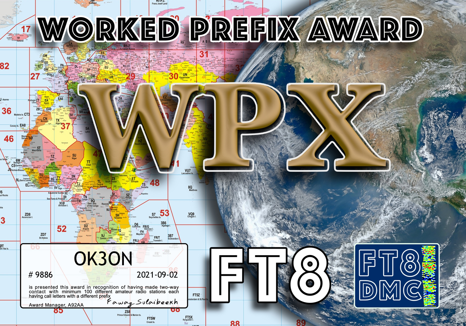 awards/OK3ON-WPX-100_FT8DMC.jpg
